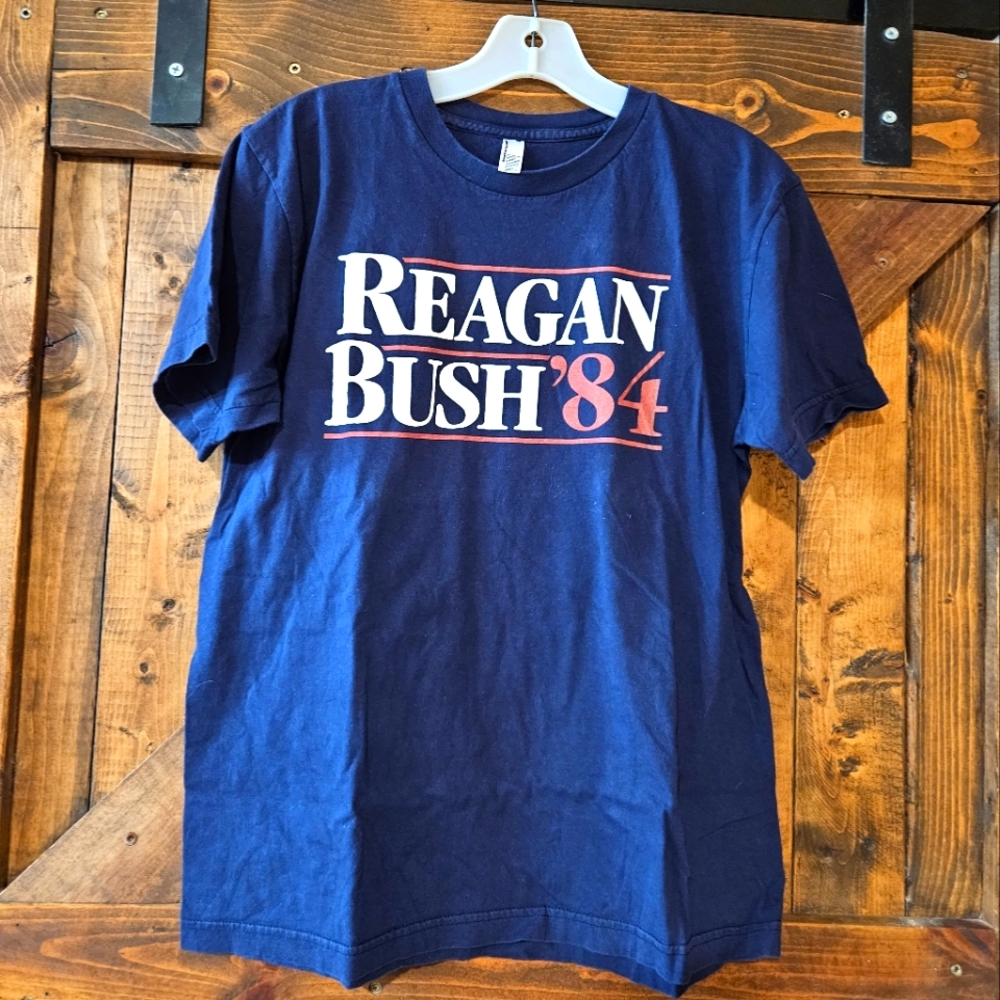 Mens Medium Reagan Bush 84 Presidential Election T-shirt